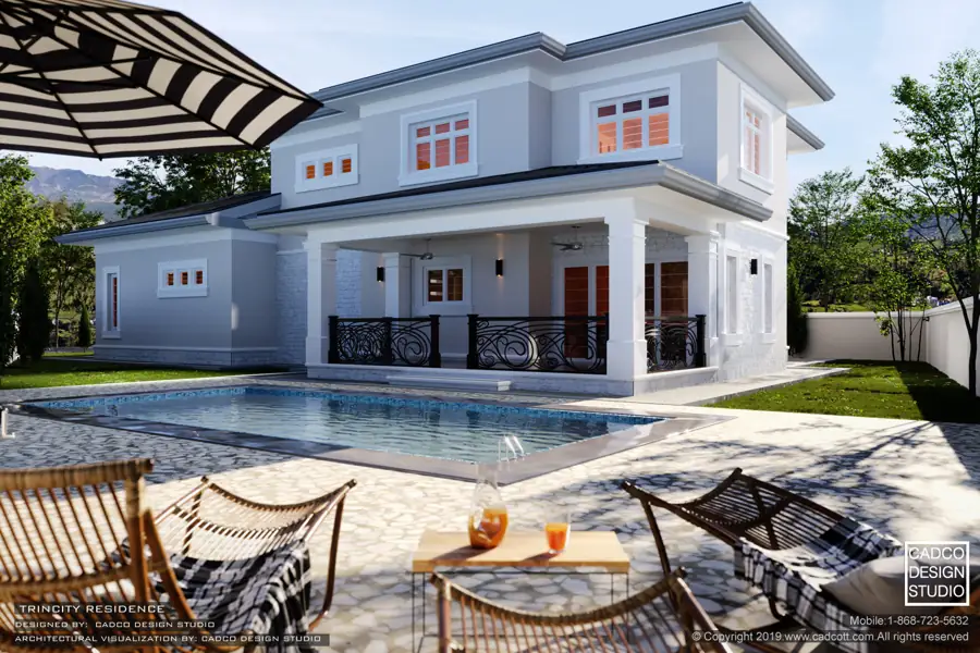 Two-storey residence with pool designed by CADCO Design Studio