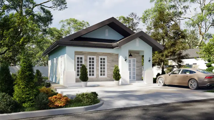 Claissica Lite house plan rendering, 2 bed · 1 bath · 750 sq ft