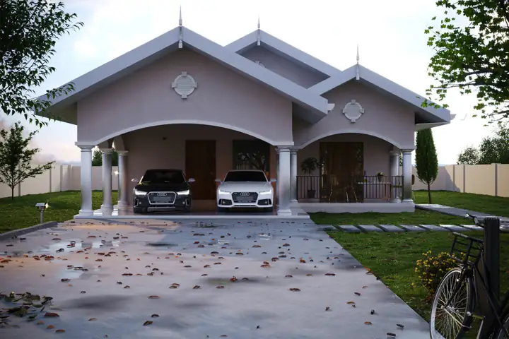 Classica house plan rendering, 3 bed · 2 bath · 2,000 sq ft