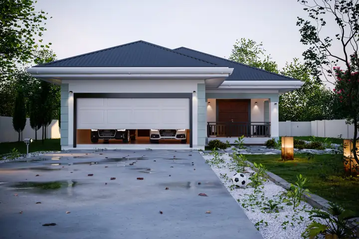 Privia house plan rendering, 3 bed · 2 bath · 2,000 sq ft