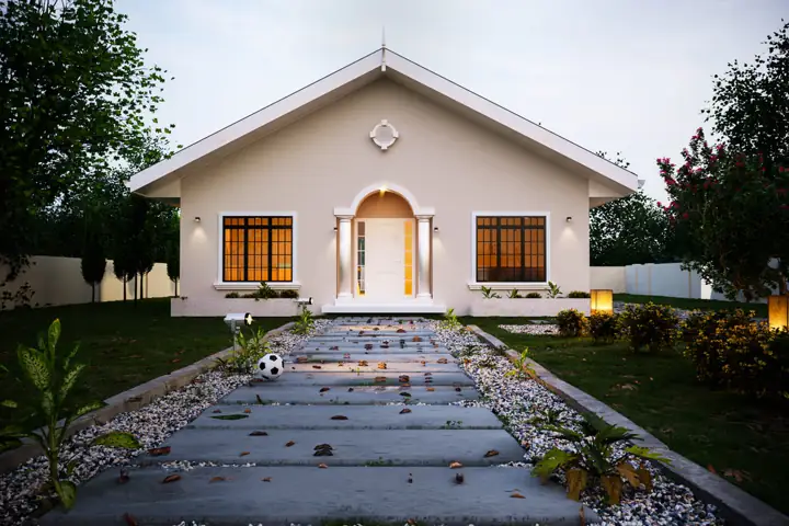 Poco house plan rendering, 2 bed · 1 bath · 1,000 sq ft