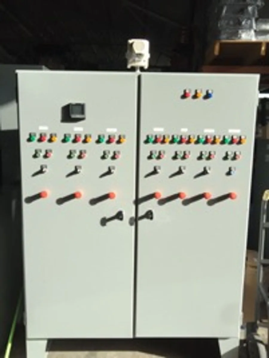 Two-door control panel built by EMF with selector switches and pilot lamps