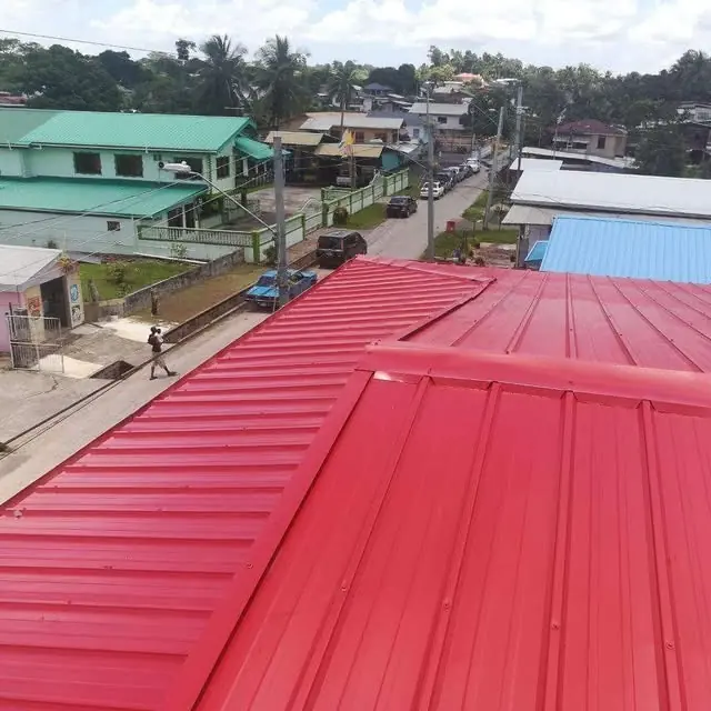 Freshly painted red roof